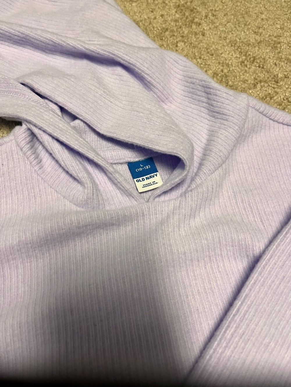 Old Navy Lilac Ribbed Pullover Hoodie - Picture 3 of 5